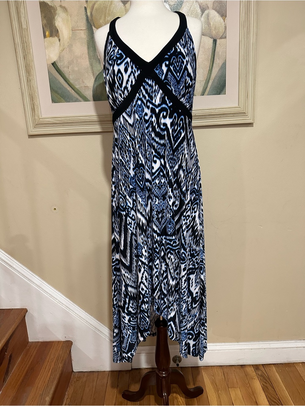 INC International Concepts Dress Blue Maxi Sz XL Casual Travel Party Office